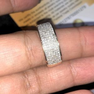 10k Solid Gold real Diamond mens wedding band, free appraisal, not plated not CZ